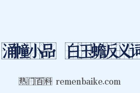 涌幢小品·白玉蟾反义词是什么意思的图片